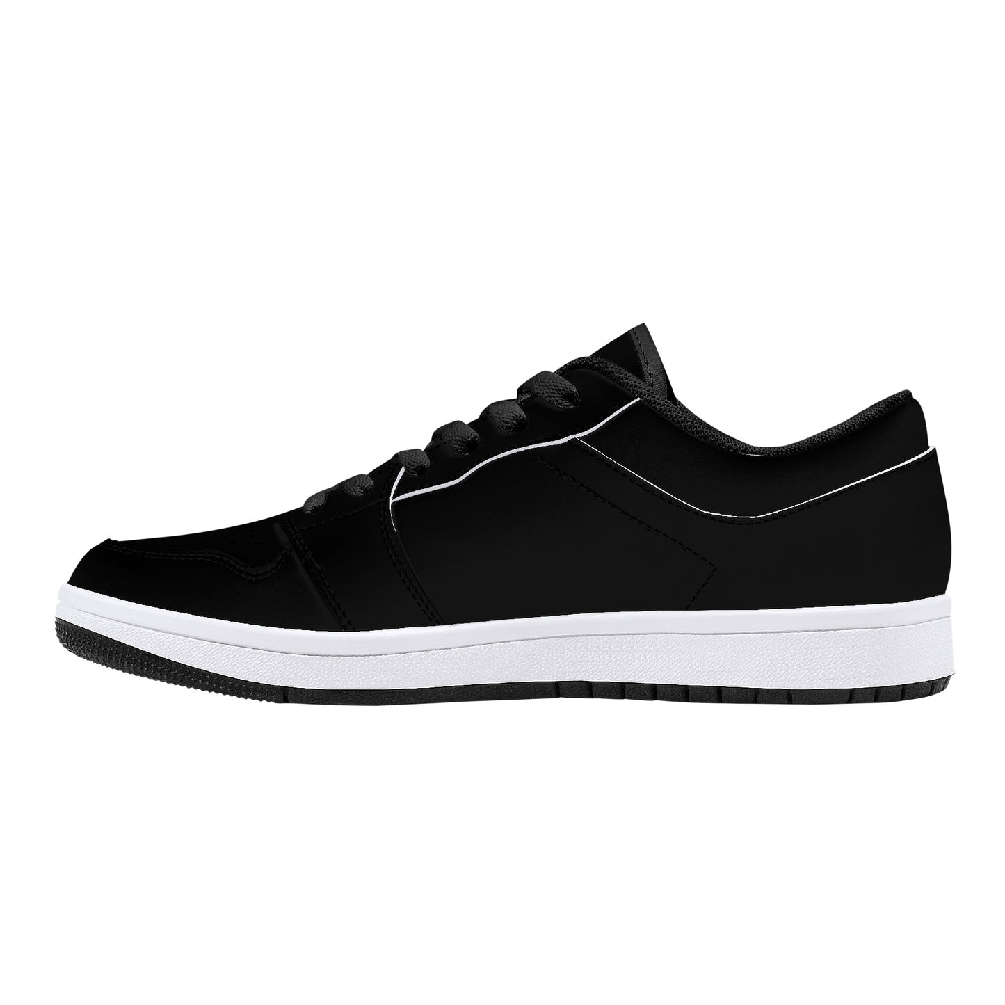 Cryptic Low-Top Synthetic Leather Sneakers, Black