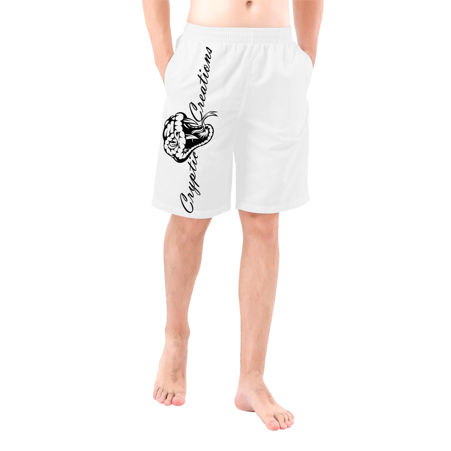 Men's All Over Print Board Shorts, White