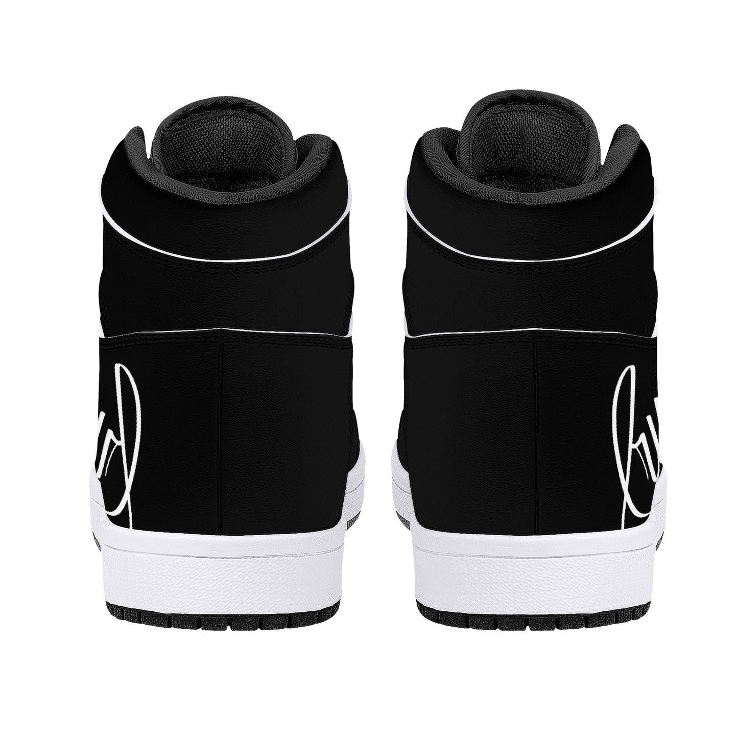 Cryptic High-Top Synthetic Leather Sneakers, Black