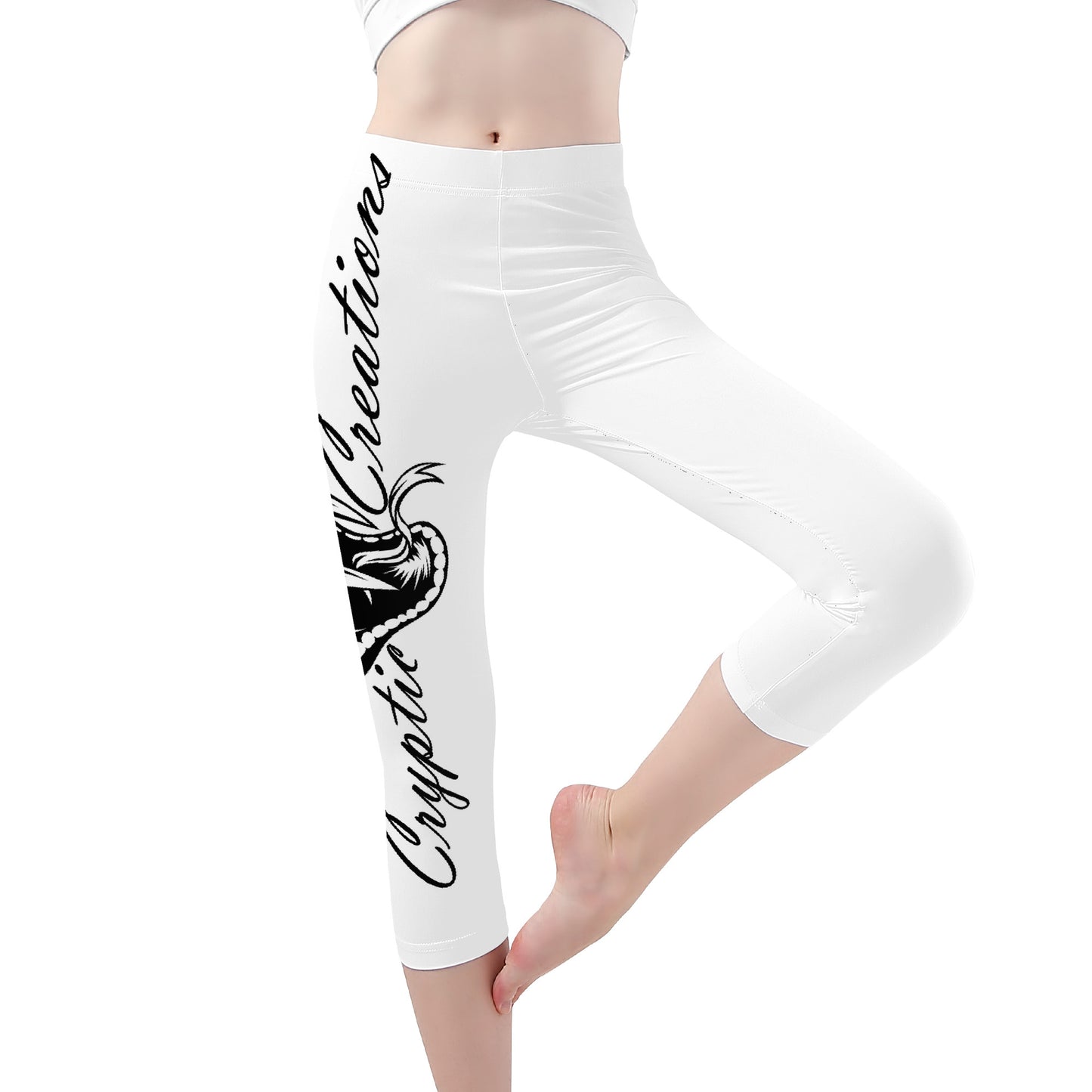 Capri Yoga Leggings, White