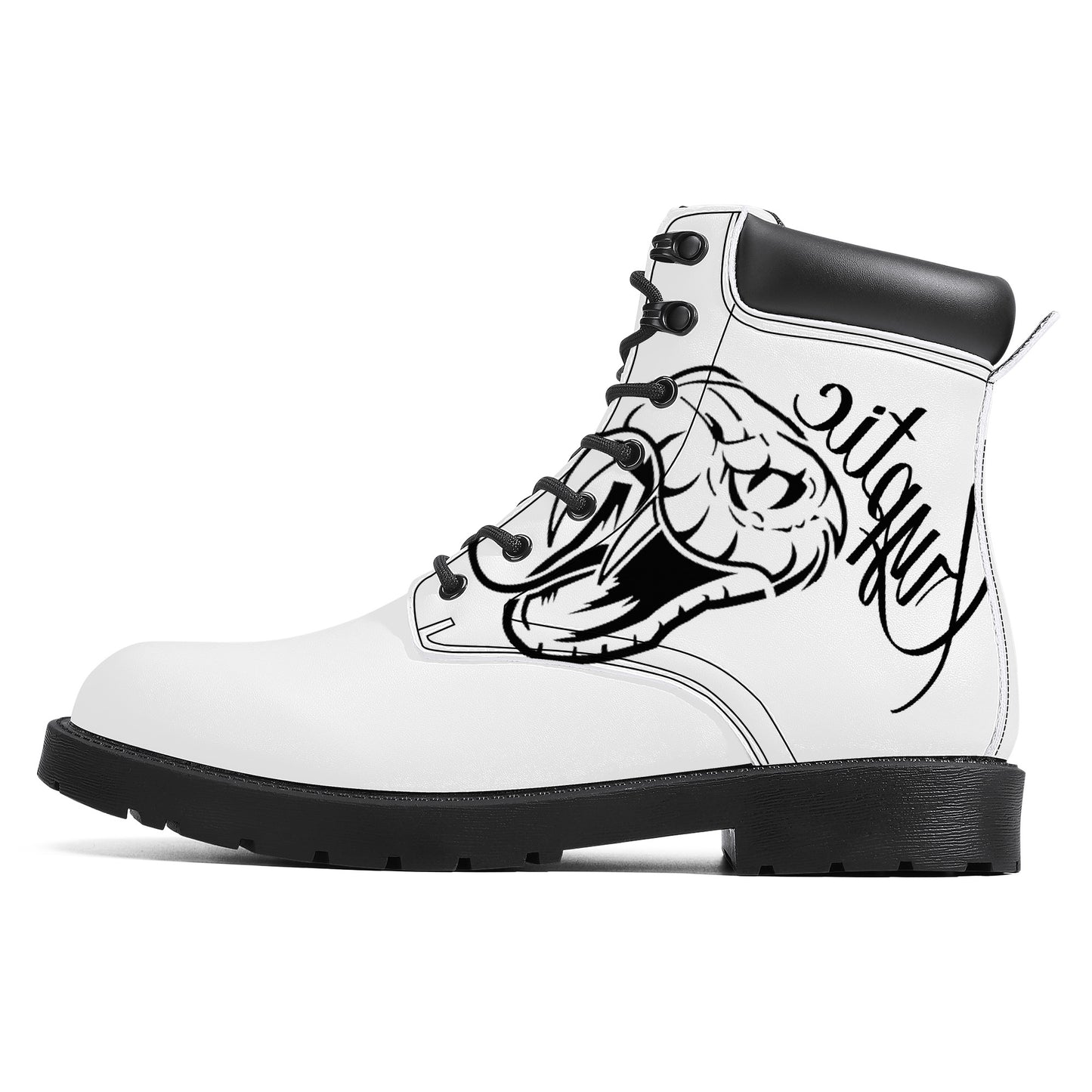 Cryptic Synthetic Leather Boots, White