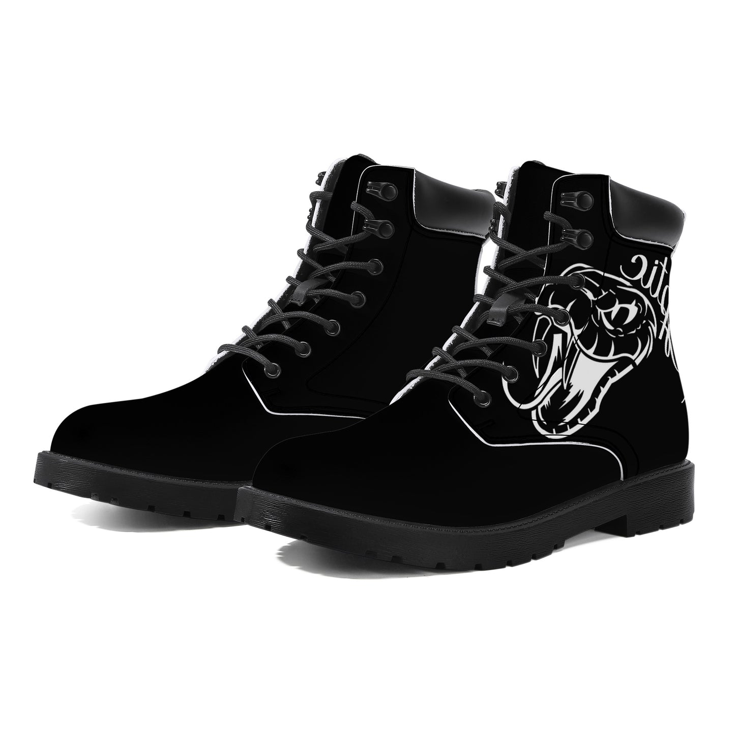 Cryptic Synthetic Leather Boots, Black
