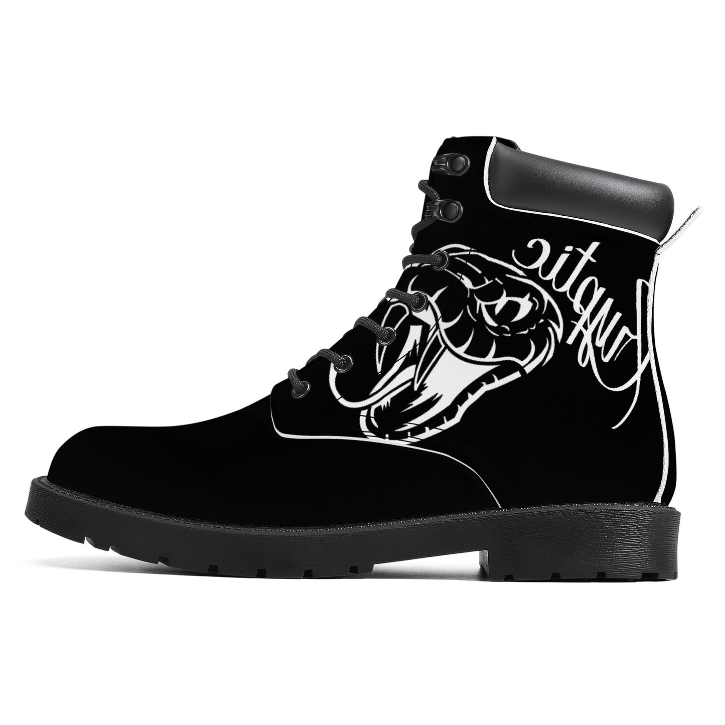 Cryptic Synthetic Leather Boots, Black