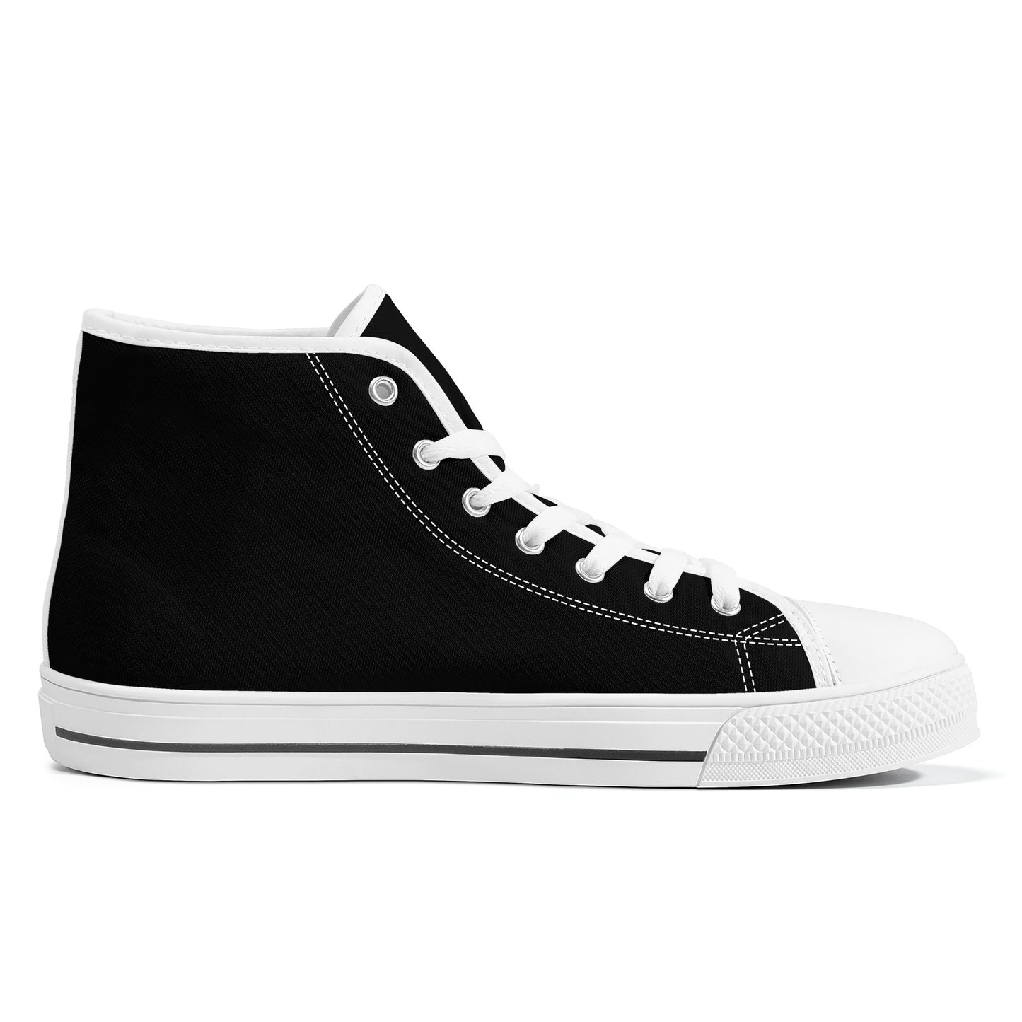 Cryptic High-Top Canvas Shoes With Customized Tongue, Black