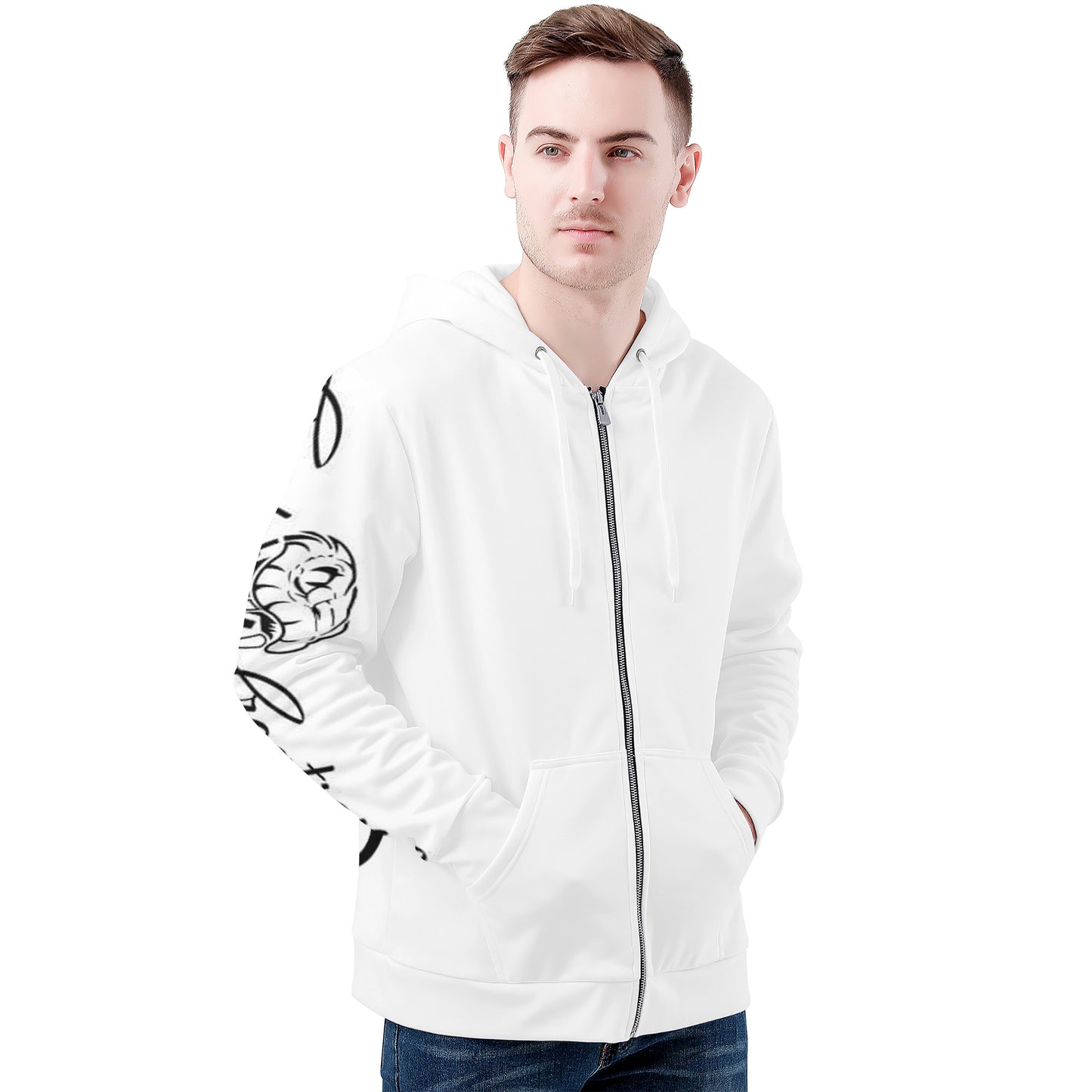 Men's All Over Print Zip Hoodie