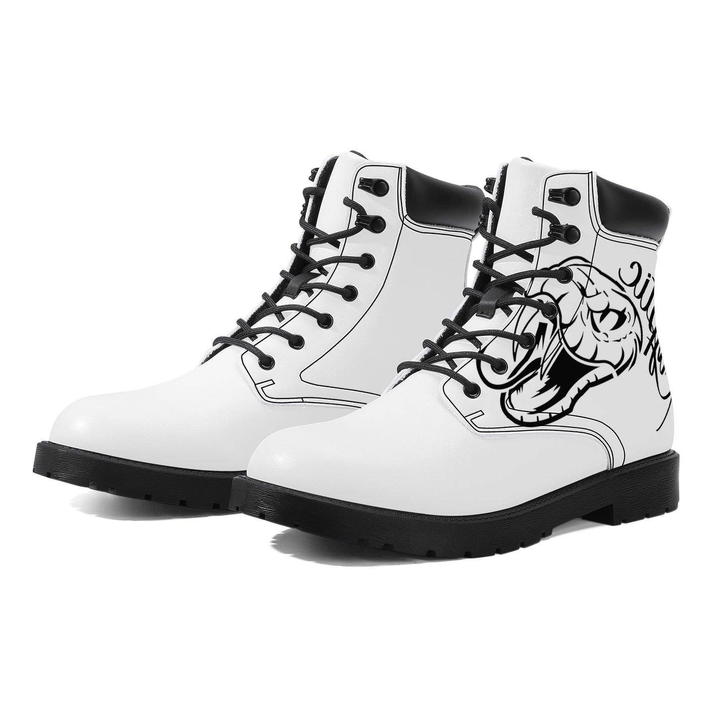 Cryptic Synthetic Leather Boots, White