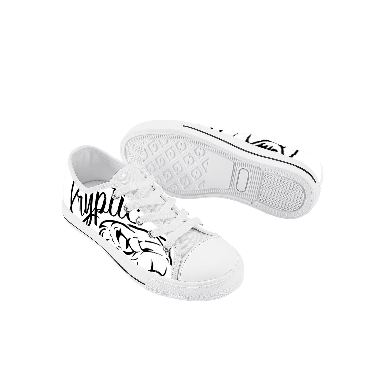 Cryptic Kids Low Top Canvas Shoes, White