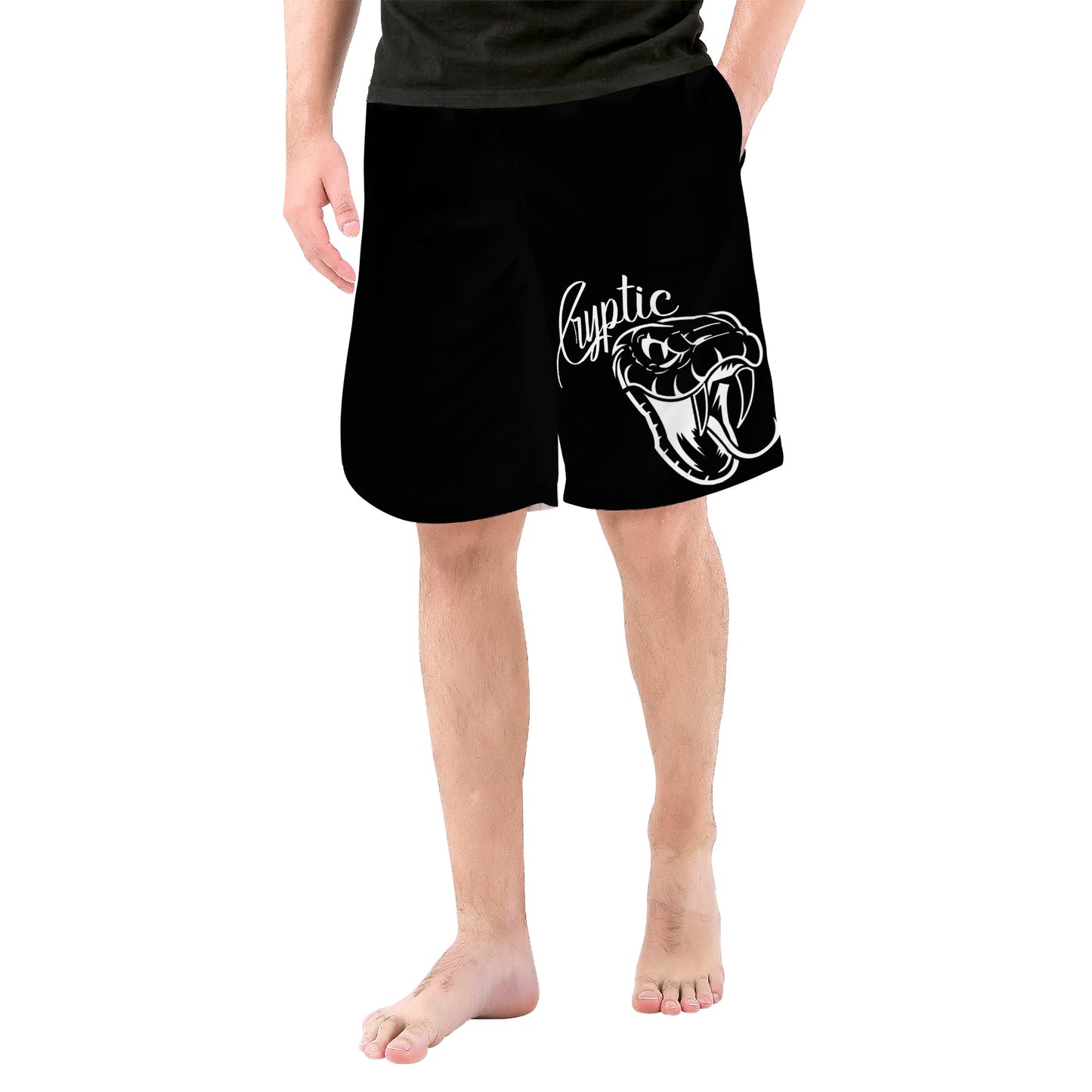 Men's All Over Print Board Shorts, Black