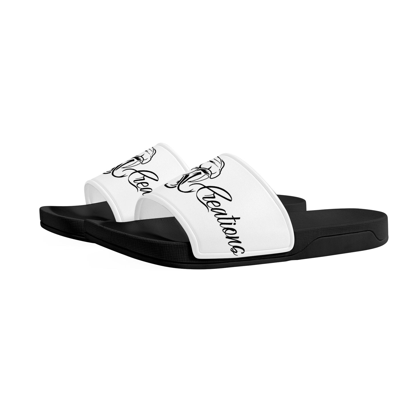 Cryptic Slide Sandals, White