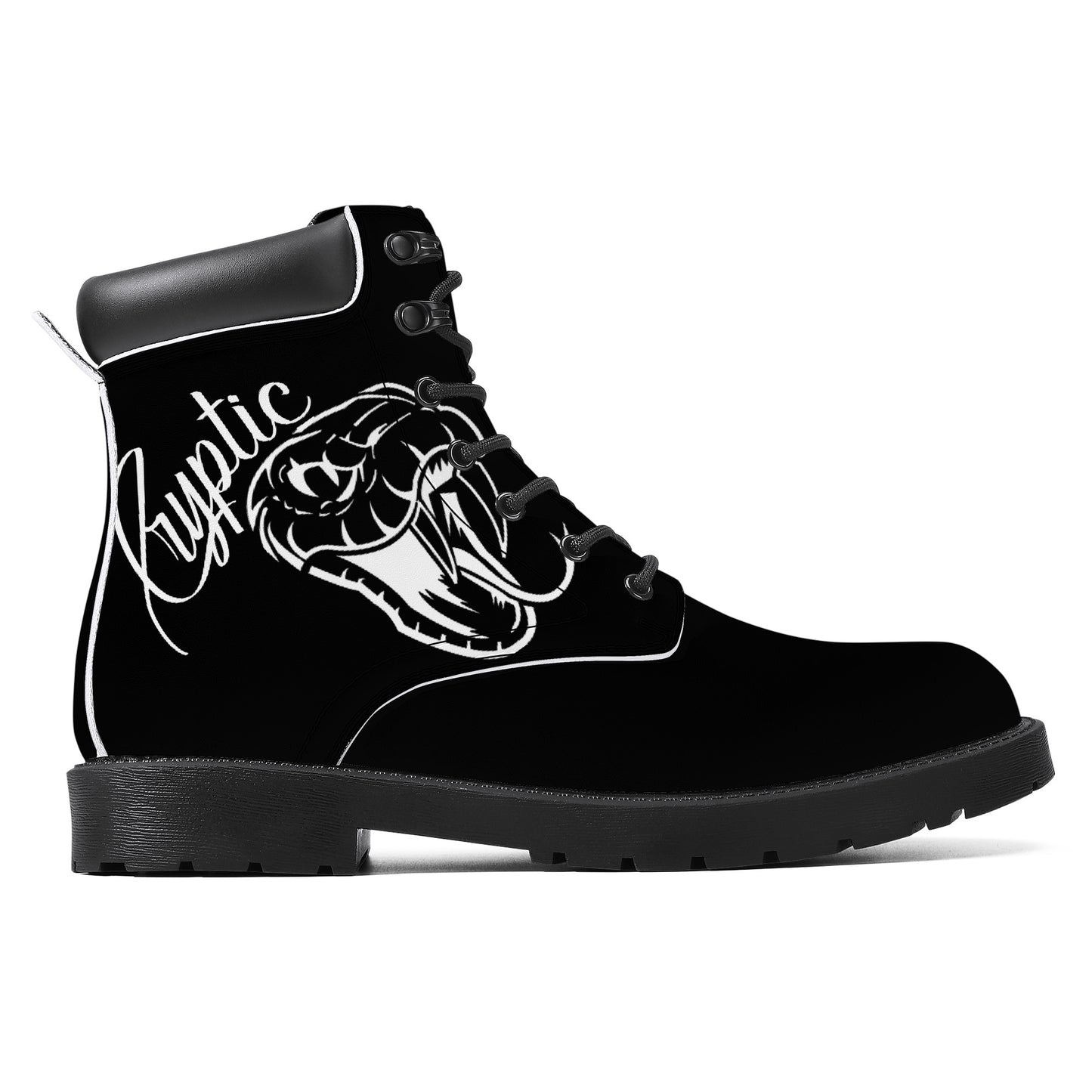 Cryptic Synthetic Leather Boots, Black