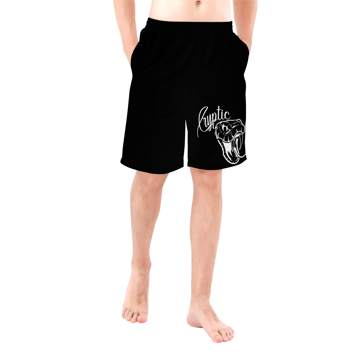 Men's All Over Print Board Shorts, Black