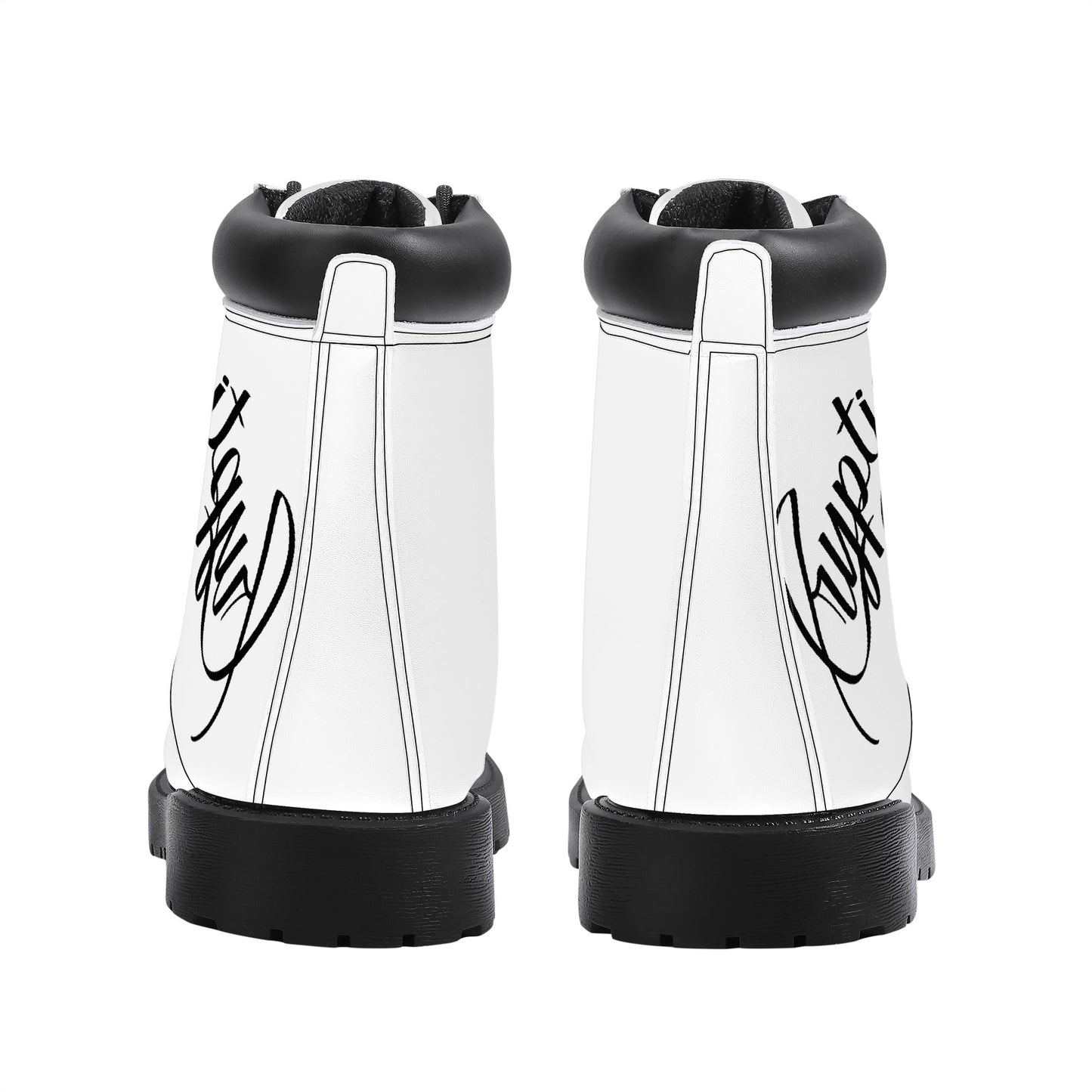 Cryptic Synthetic Leather Boots, White