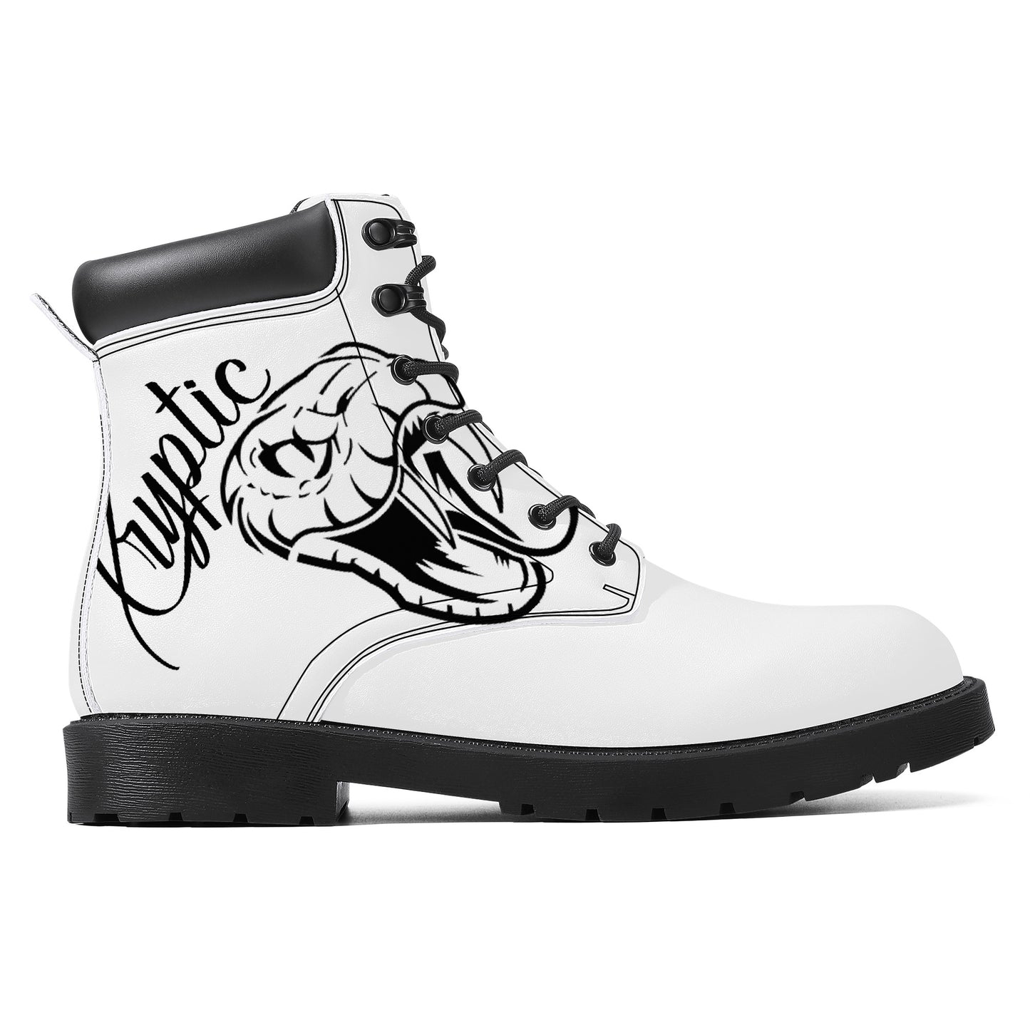 Cryptic Synthetic Leather Boots, White