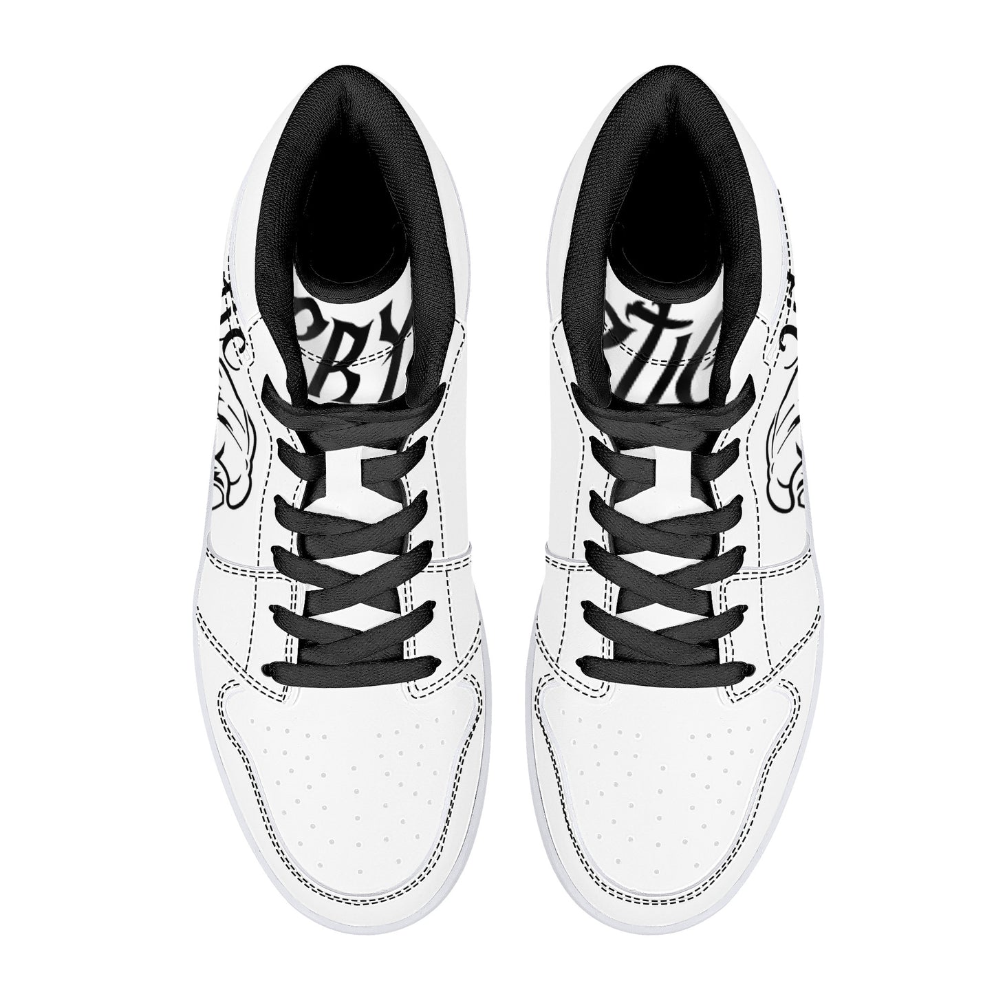 Cryptic High-Top Synthetic Leather Sneakers, White
