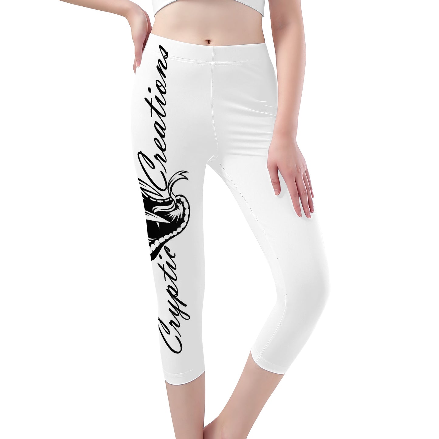 Capri Yoga Leggings, White