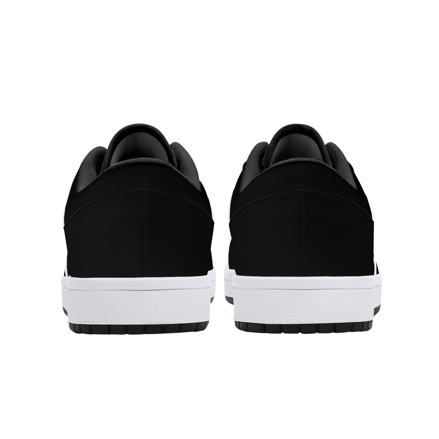 Cryptic Low-Top Synthetic Leather Sneakers, Black