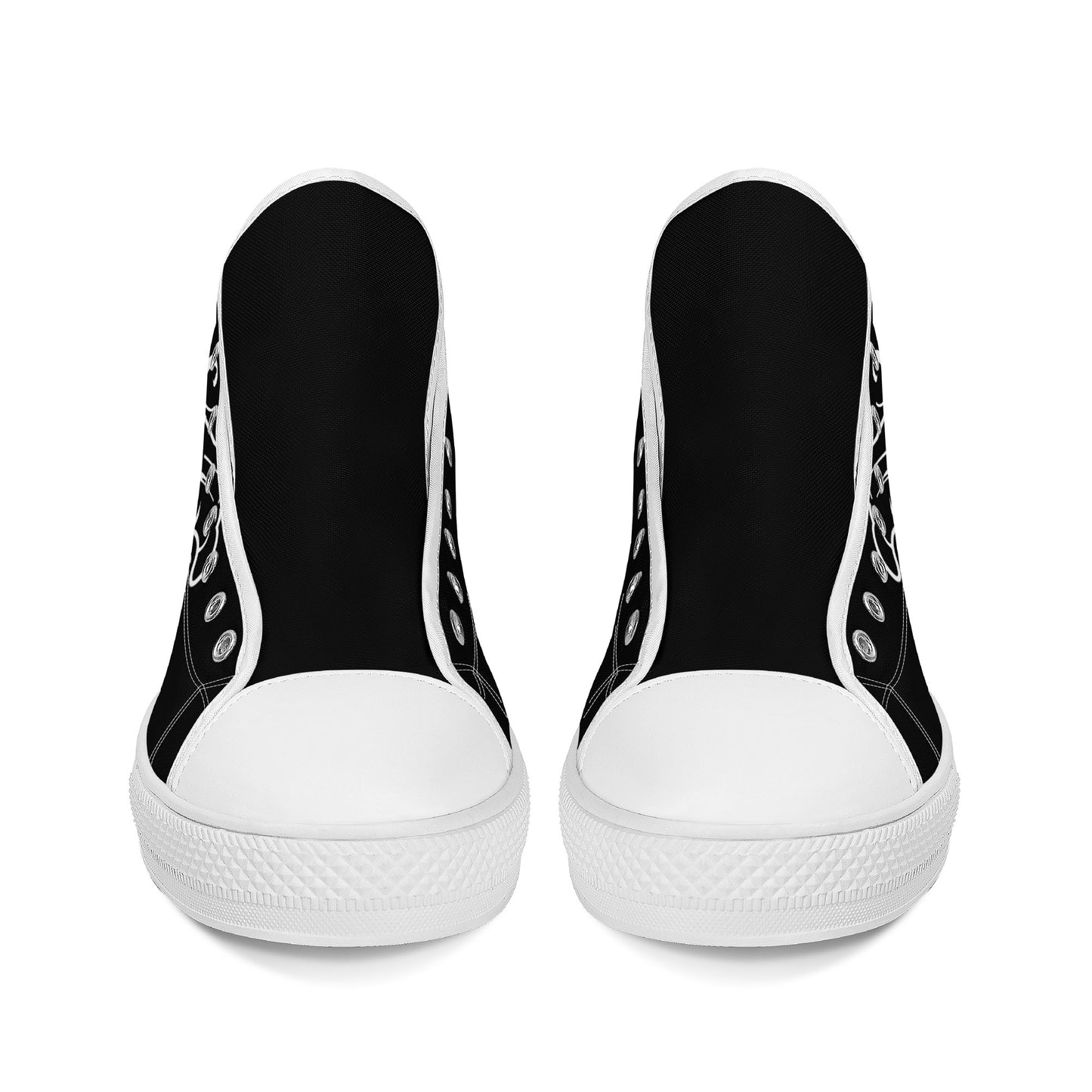 Cryptic High-Top Canvas Shoes With Customized Tongue, Black