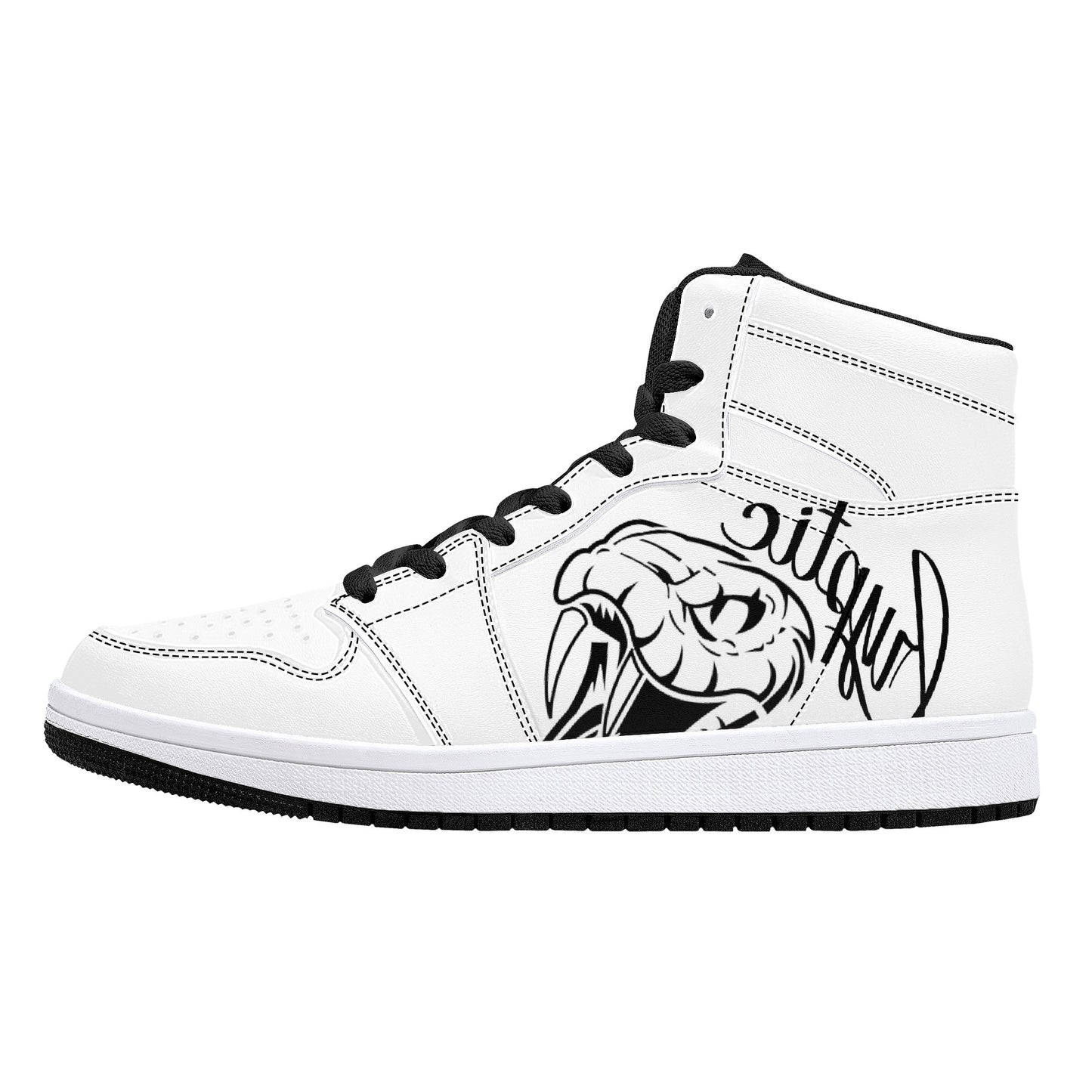 Cryptic High-Top Synthetic Leather Sneakers, White