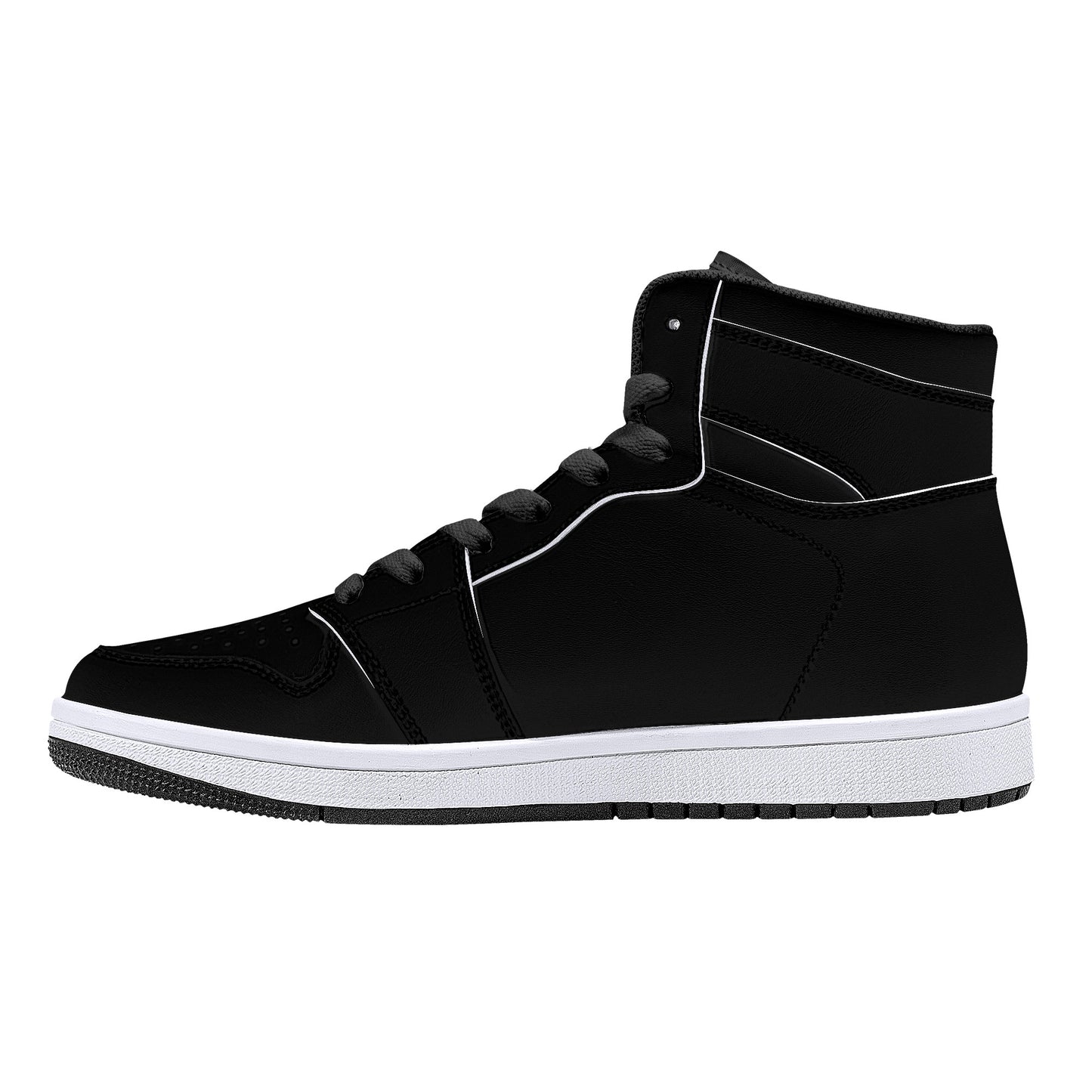 Cryptic High-Top Synthetic Leather Sneakers, Black