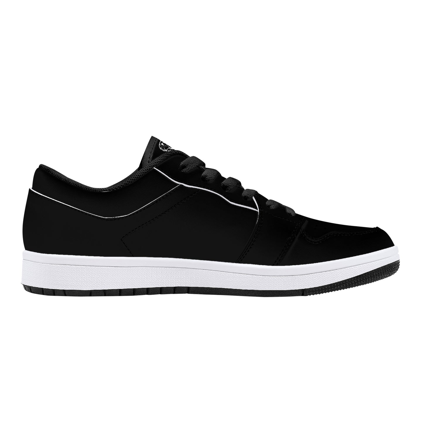 Cryptic Low-Top Synthetic Leather Sneakers, Black