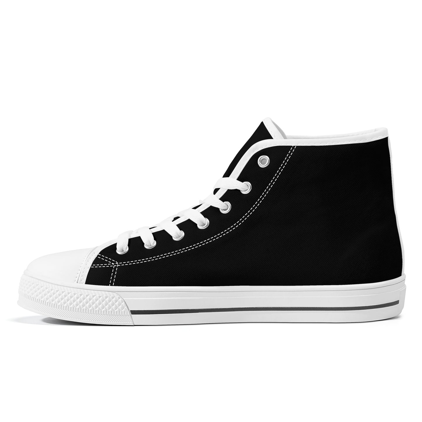 Cryptic High-Top Canvas Shoes With Customized Tongue, Black